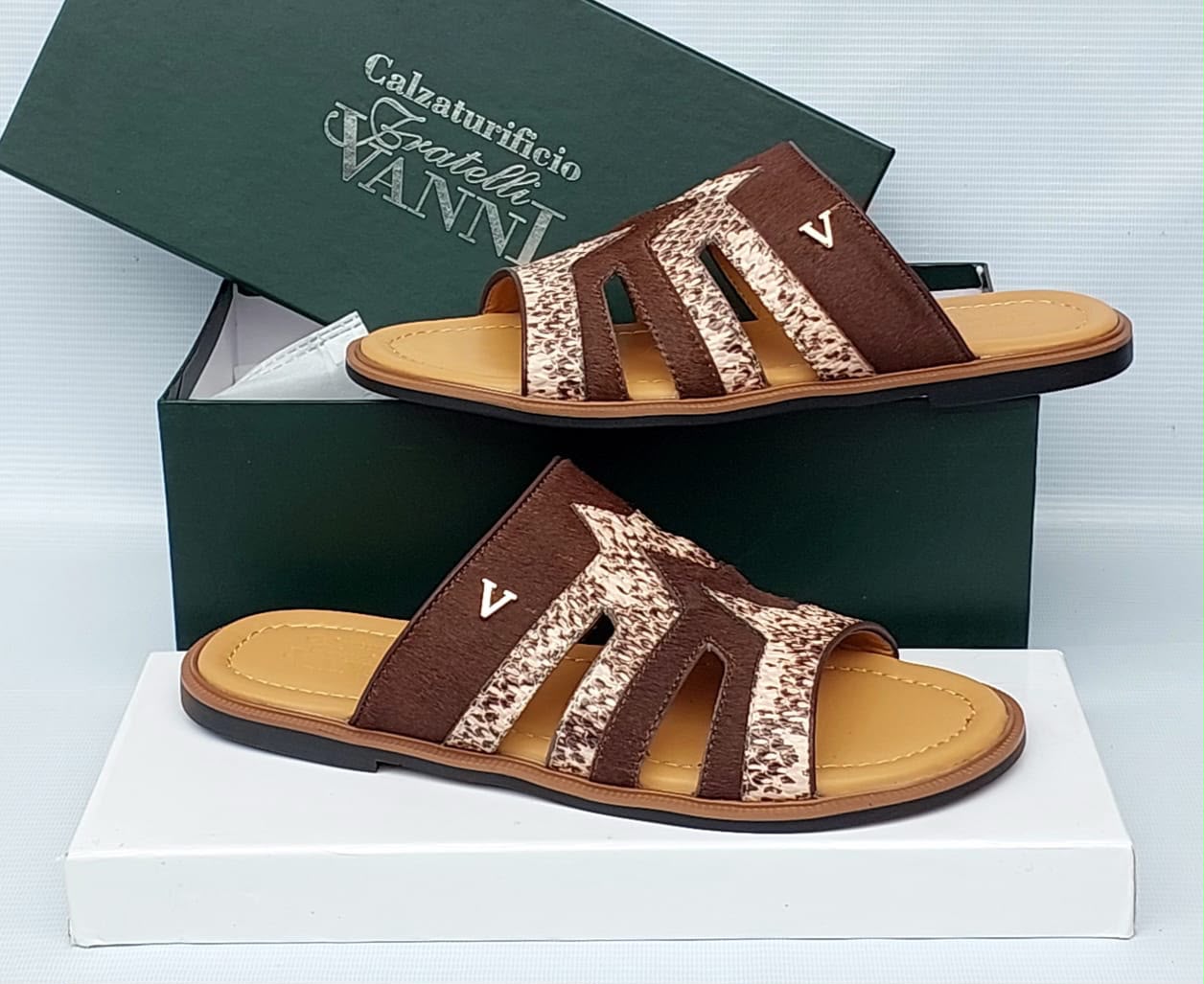 Italian Leather Slide Slippers Italian Leather Slide Slippers