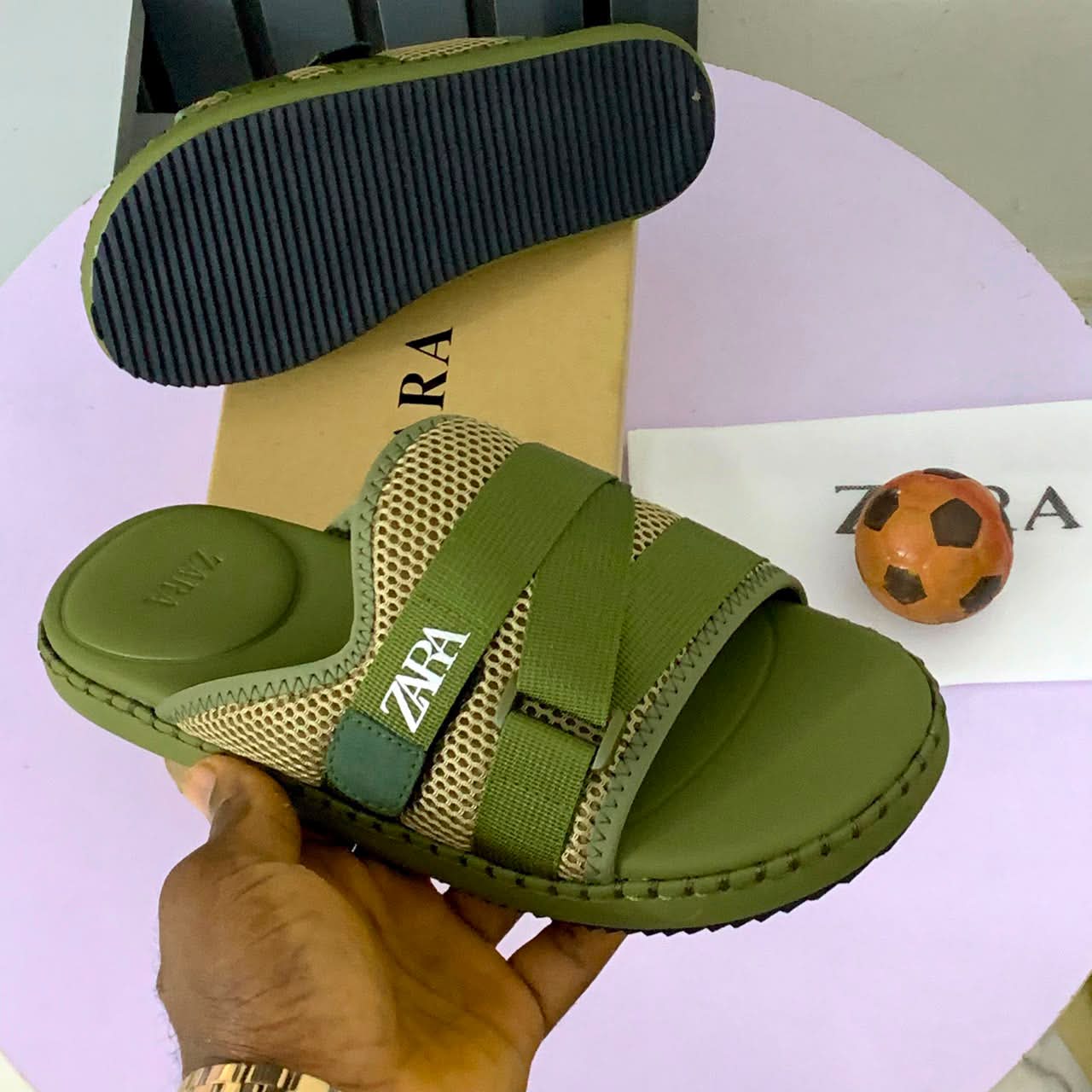 Khaki Green Crisscross Mesh Strap Sandals Khaki Green Crisscross Mesh Strap Sandals