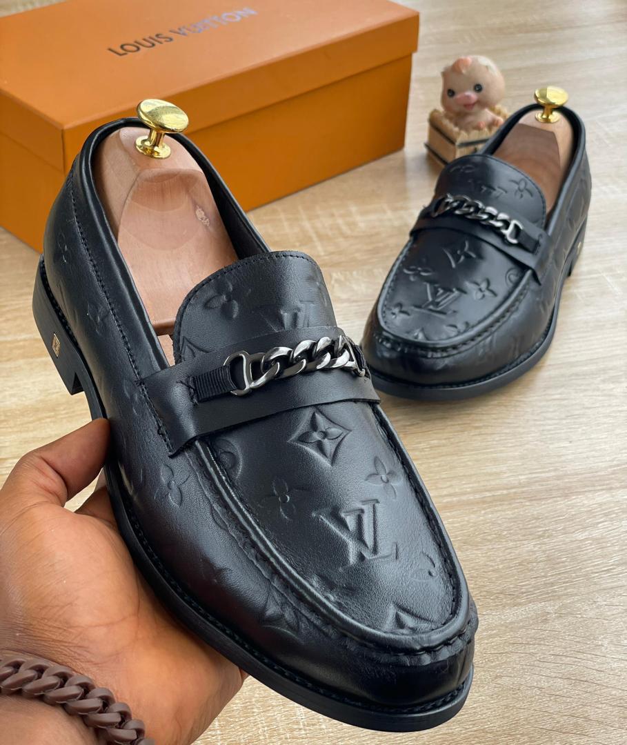 Louis Vuitton Black Monogram Embossed Loafers Louis Vuitton Black Monogram Embossed Loafers