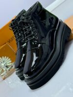 Louis Vuitton-Inspired Black Leather Ankle Boots - Image 2
