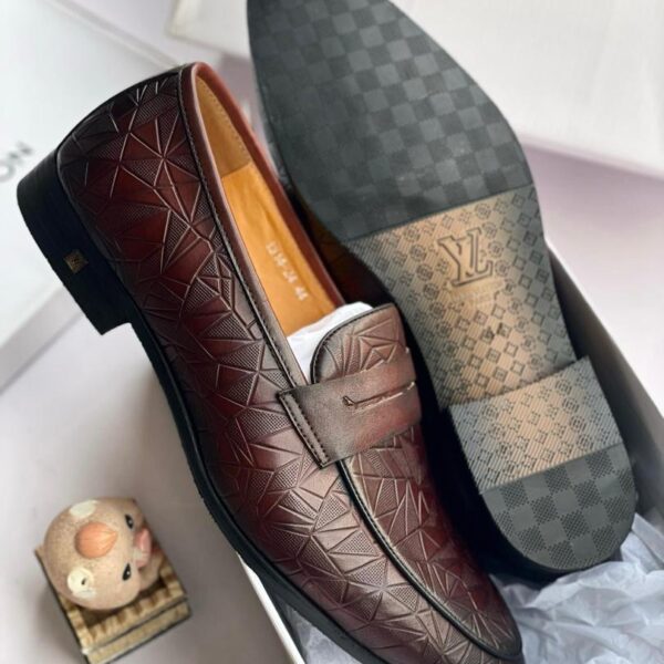 Louis Vuitton-Style Geometric Penny Loafers