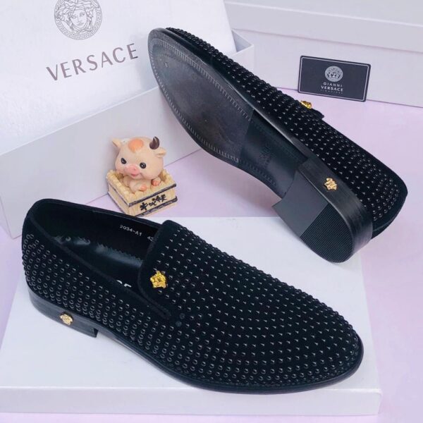 Luxury Loafers with Gold Medusa Emblem