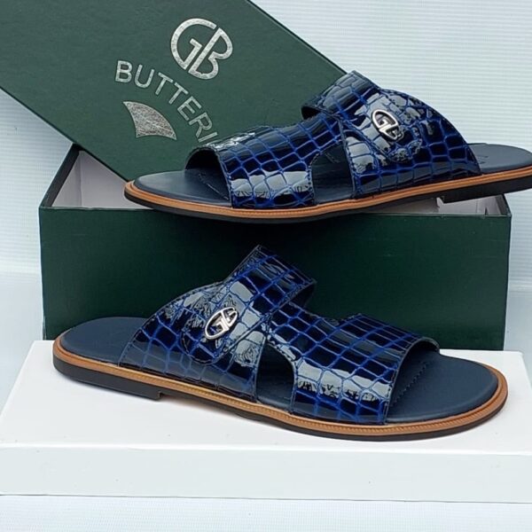 Luxury Men's Sandals with Metal Logo Accent
