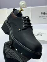 Men's Chunky Sole Designer Shoes with Brown Ankle Accent