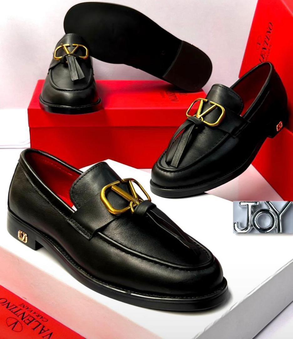 Men’s Loafers with Gold “V” Logo Emblem Men’s Loafers with Gold “V” Logo Emblem