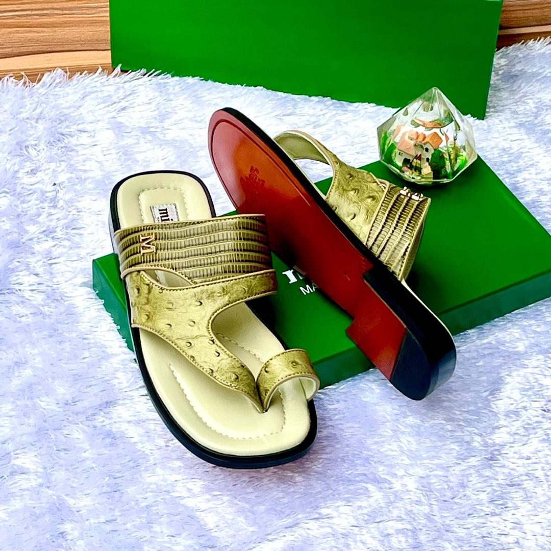 Mister Gold Embossed Leather Sandals Mister Gold Embossed Leather Sandals