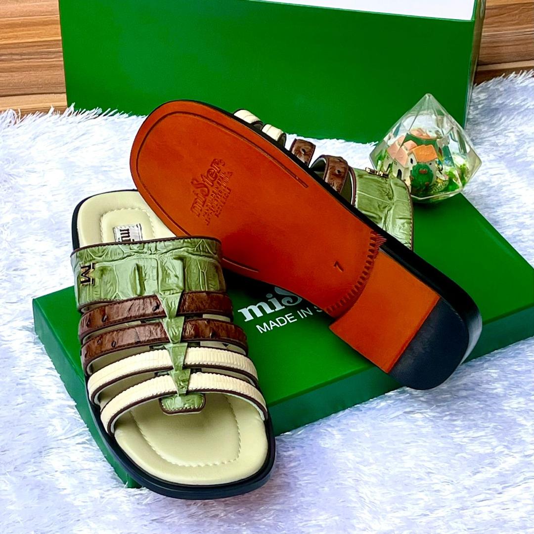 Mister Spain Multi-Color Leather Palm Slippers Mister Spain Multi-Color Leather Palm Slippers