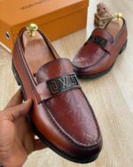 Monogram Brown Leather Loafers