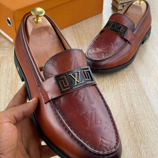 Monogram Brown Leather Loafers