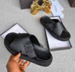Pedro Black Crisscross Strap Sandals