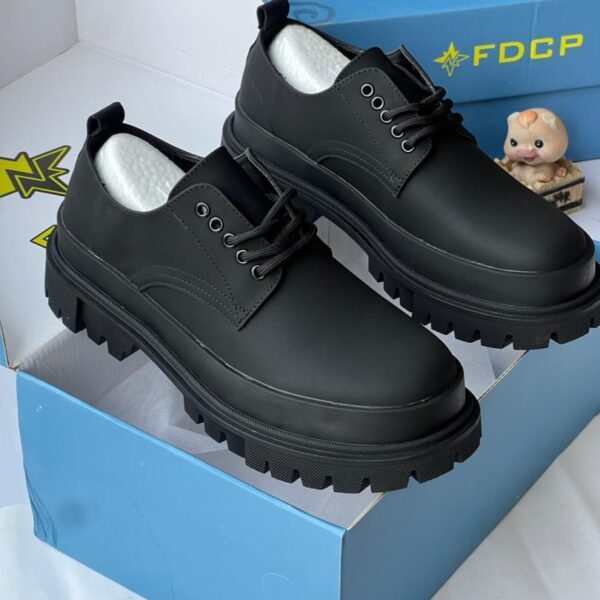 Rick Owens Black Chunky Platform Derby Shoes