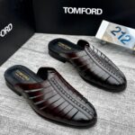 Tom Ford-Style Basket Weave Leather Half Shoes