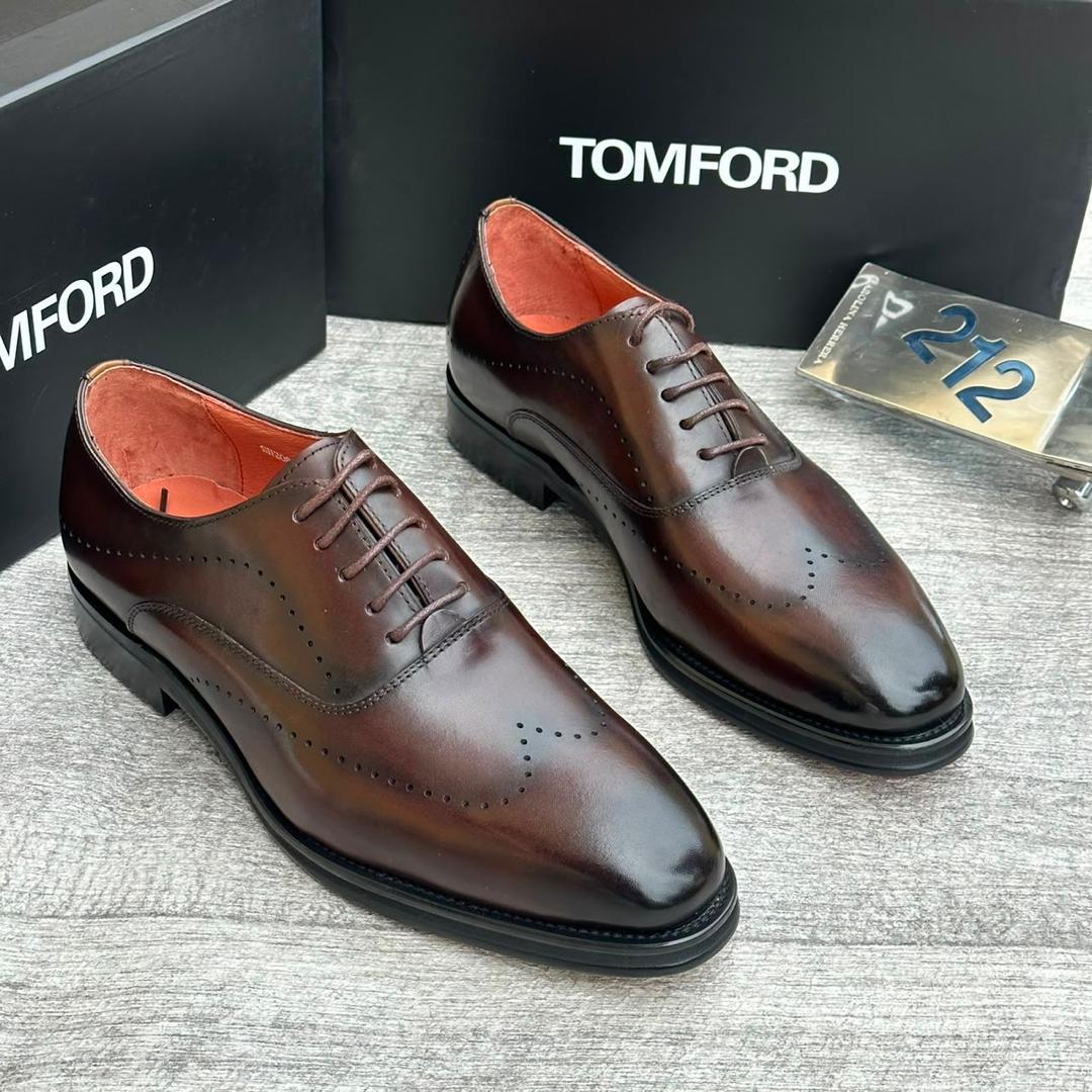 Tom Ford-Style Brown Wingtip Brogue Lace-Up Shoes Tom Ford-Style Brown Wingtip Brogue Lace-Up Shoes