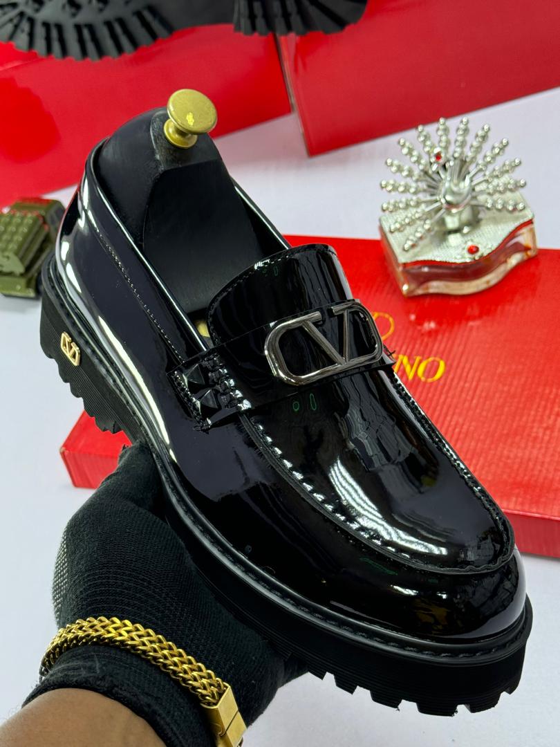 Valentino Garavani Patent Leather Loafers with VLogo Valentino Garavani Patent Leather Loafers with VLogo