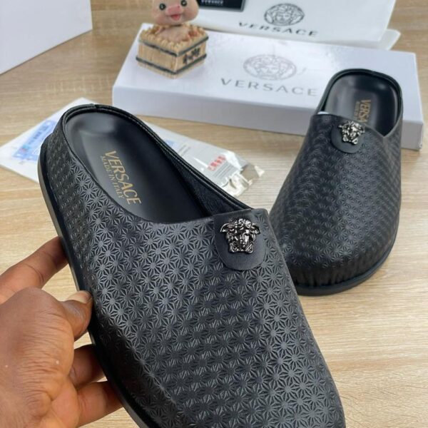Versace Black Patterned Half-Shoes