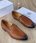 Versace Crocodile-Embossed Horsebit Loafers