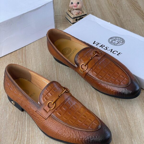 Versace Crocodile-Embossed Horsebit Loafers