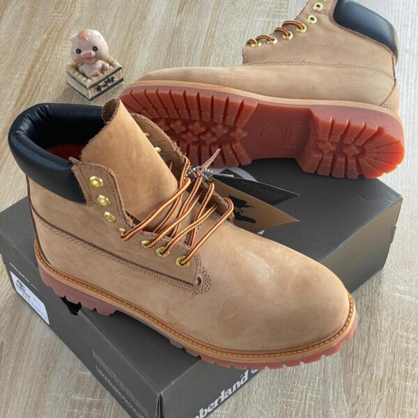 Wheat Leather Boots with Red Gum Outsole