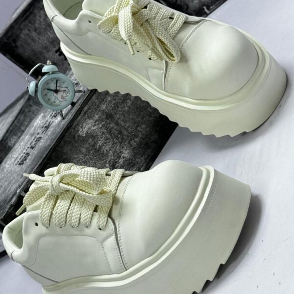 White Chunky Platform Sneakers