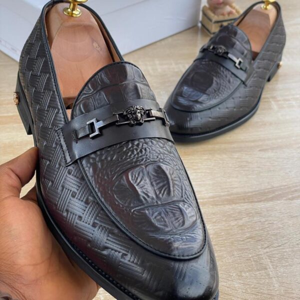 Woven Leather Slip-On Loafers