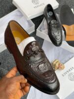 Woven Leather Slip-On Loafers