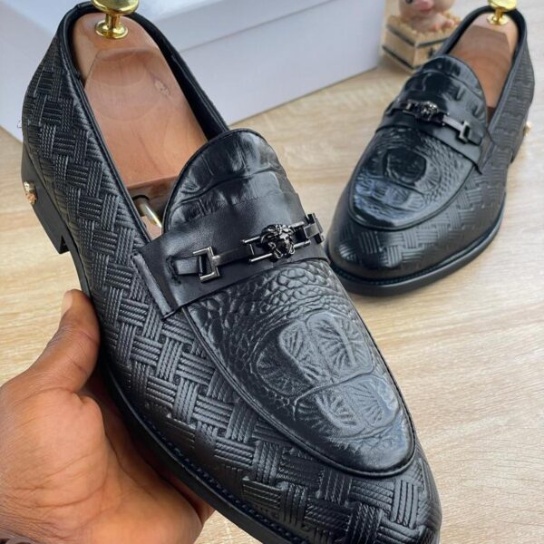 Woven Leather Slip-On Loafers