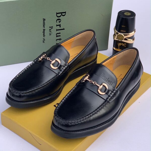 Berluti Black Leather Horsebit Loafers