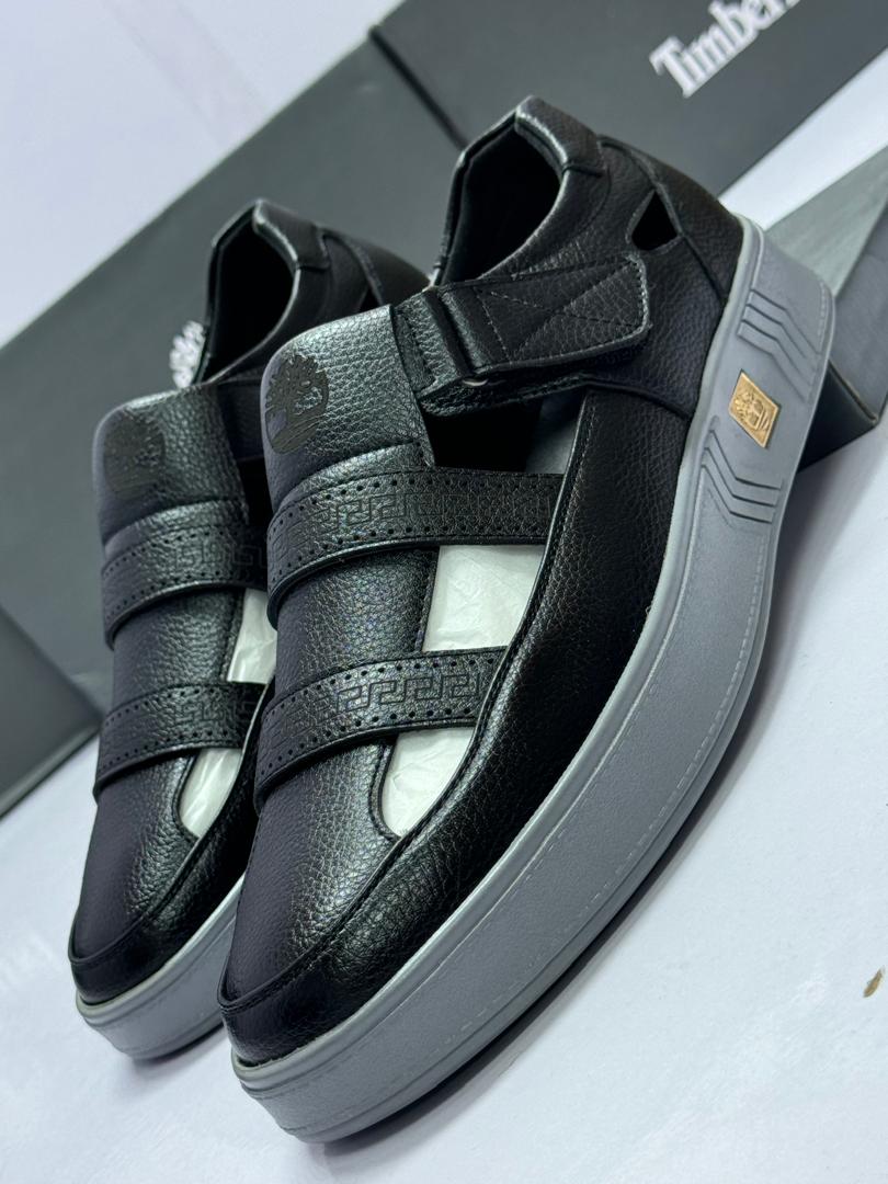 Black Hook-and-Loop Sandals Black Hook-and-Loop Sandals