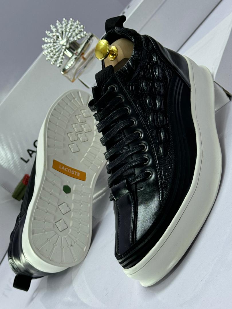 Black Leather High-Top Sneakers Black Leather High-Top Sneakers