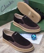 Clarks Black Suede Slip On Shoes - Image 2