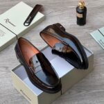 Italian Leather Burgundy Penny Loafers