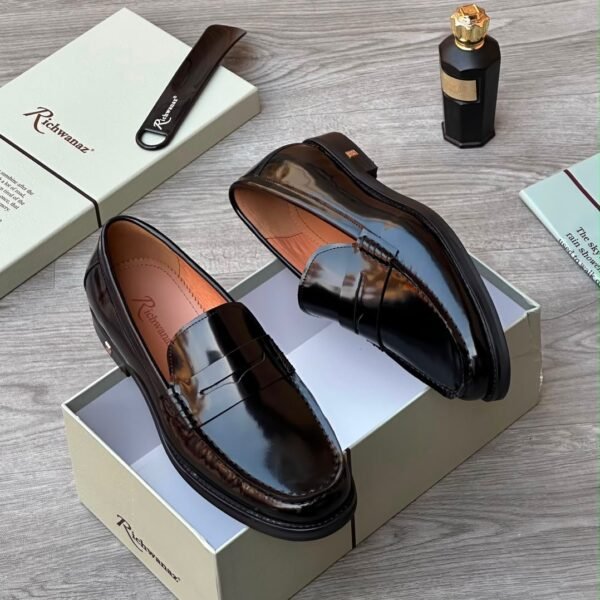 Italian Leather Burgundy Penny Loafers