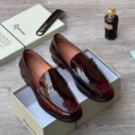 Italian Leather Burgundy Penny Loafers