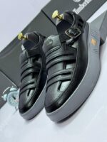 Leather Sandals with Buckled Strap