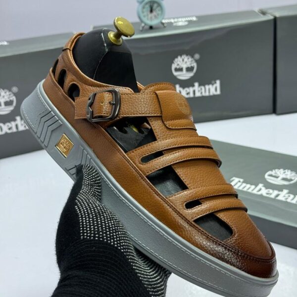 Leather Sandals with Buckled Strap