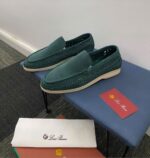 Loro Piana Summer Walk Tan Suede Loafers