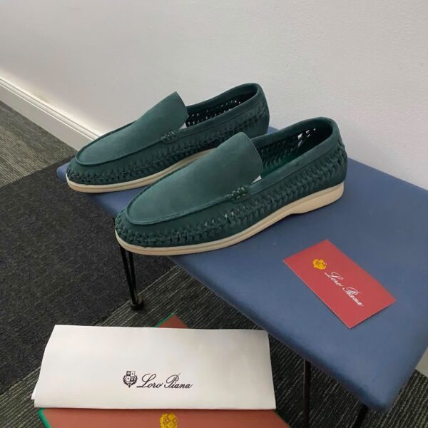 Loro Piana Summer Walk Tan Suede Loafers