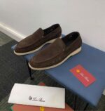 Loro Piana Summer Walk Tan Suede Loafers
