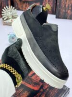 Men's Black Suede Slip-On Shoes