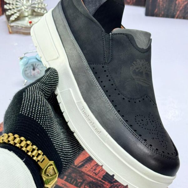 Men's Black Suede Slip-On Shoes