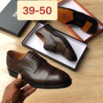 Mens Brown Leather Brogue Derby Shoes