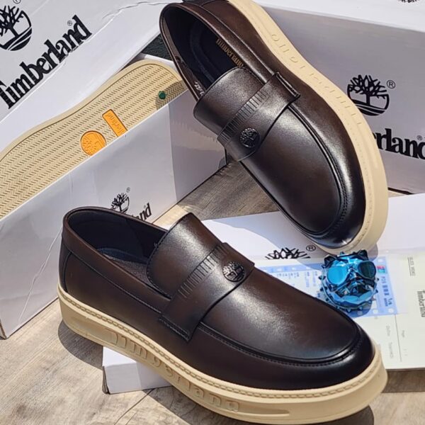 Mens Dark Brown Leather Casual Loafers
