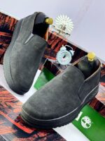 Men's Dark Gray Suede Flat Shoes