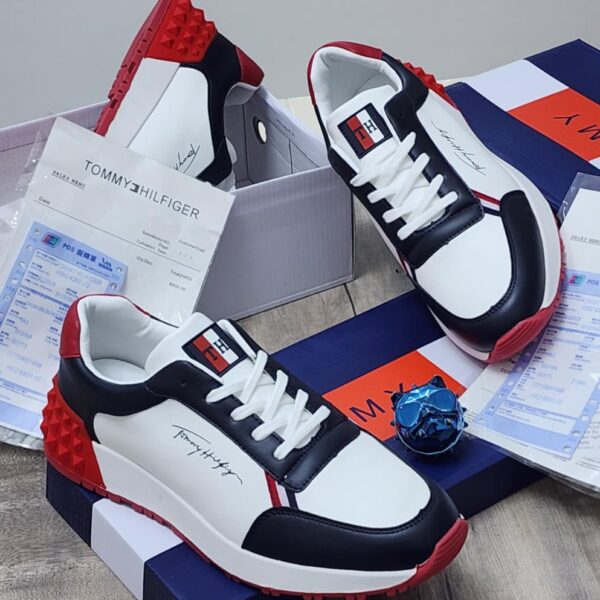 Mens Navy Blue White Sneakers