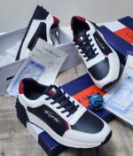 Mens Navy Blue White Sneakers