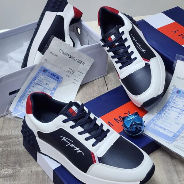 Mens Navy Blue White Sneakers