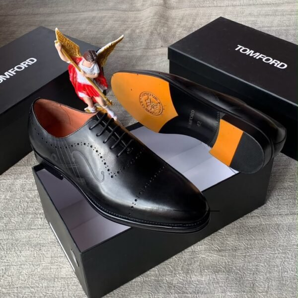 Mens Tan Orange Oxford Brogue Dress Shoes