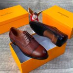 Mens Textured Leather Derby Shoes