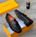 Monte Carlo Brown Crocodile Embossed Leather Loafers