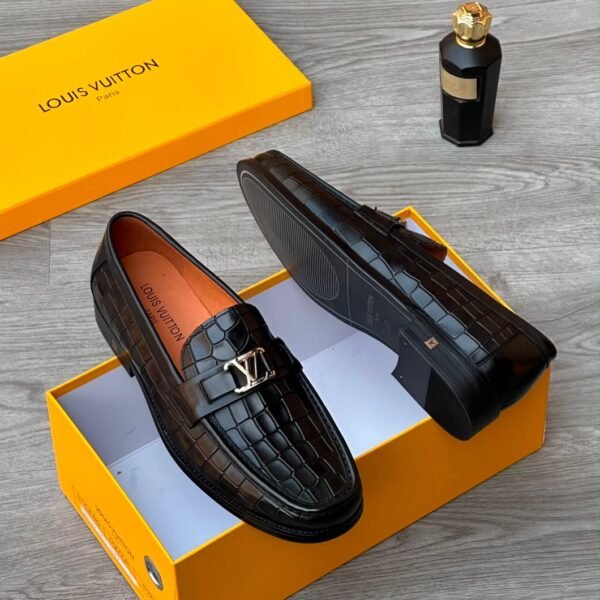 Monte Carlo Brown Crocodile Embossed Leather Loafers